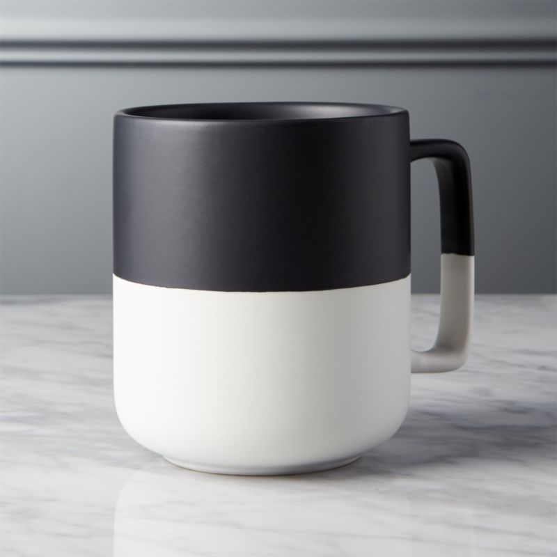 Modern Black and White Large Coffee Mug + Reviews CB2