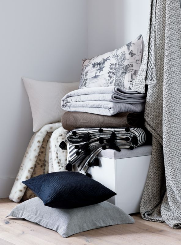 Midnight Jungle Linen King Pillow Shams Set of 2 by Matthew Williamson