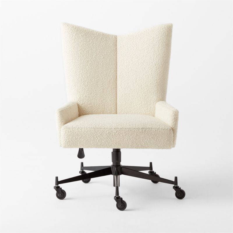 Bowtie Cream Boucle Office Chair Model 3002 by Paul McCobb CB2