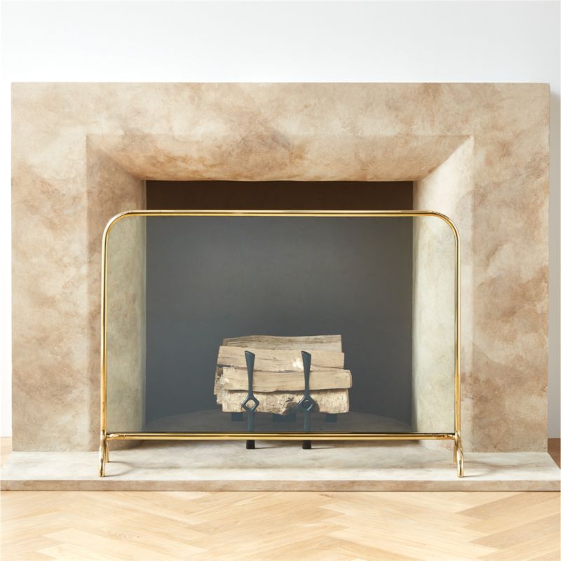 Payge Glass Fireplace Screen CB2 Canada