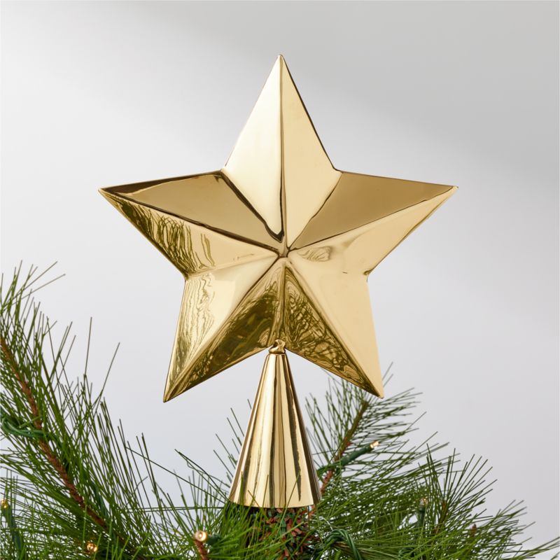 Brass Star Christmas Tree Topper CB2