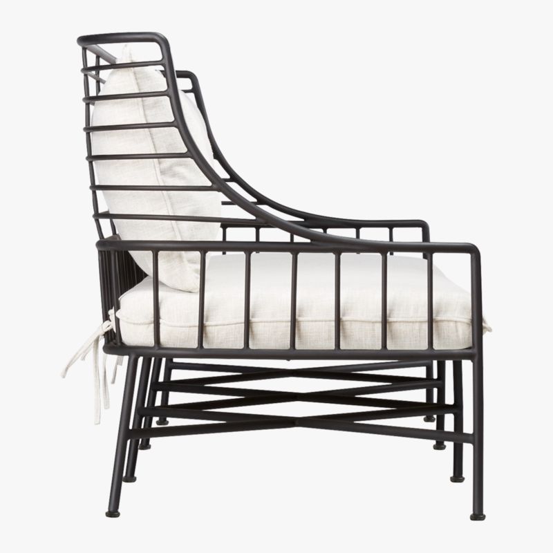 Breton 83" Black Metal Outdoor Sofa + Reviews CB2
