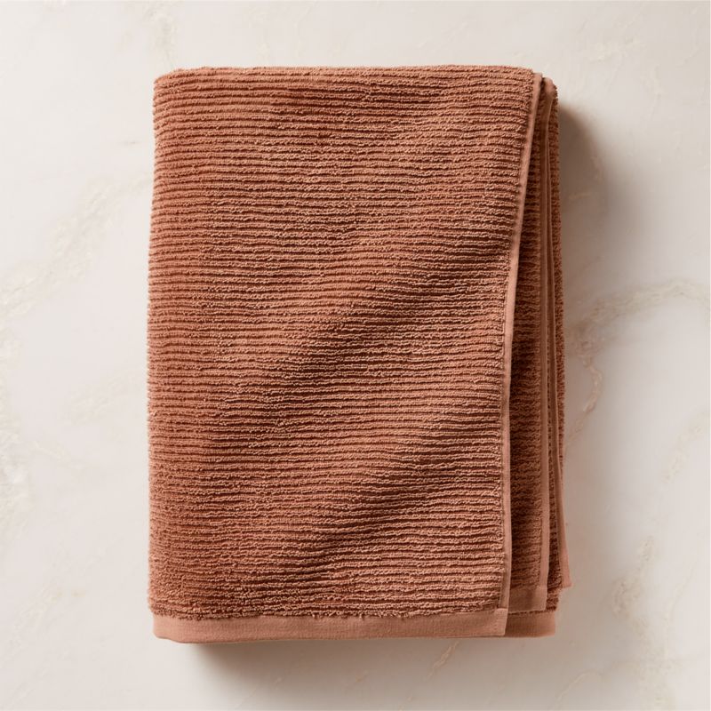 Brooks Ribbed Organic Cotton Dusty Rose Bath Sheet + Reviews CB2 Canada