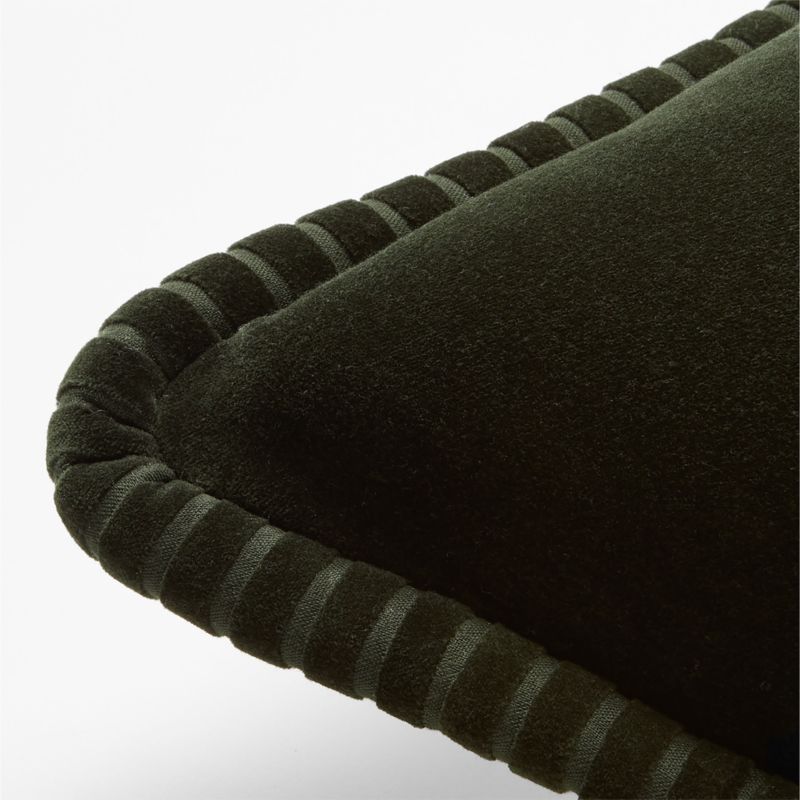 Brye Dark Green Velvet Throw Pillow with FeatherDown Insert 26