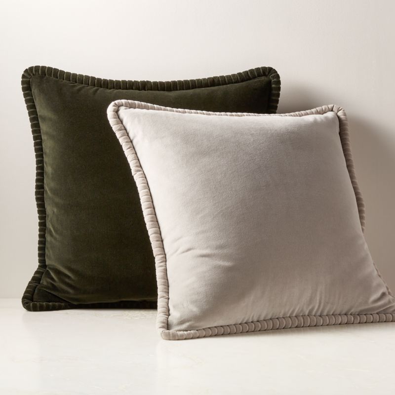 Brye Dark Green Velvet Throw Pillow with DownAlternative Insert 26