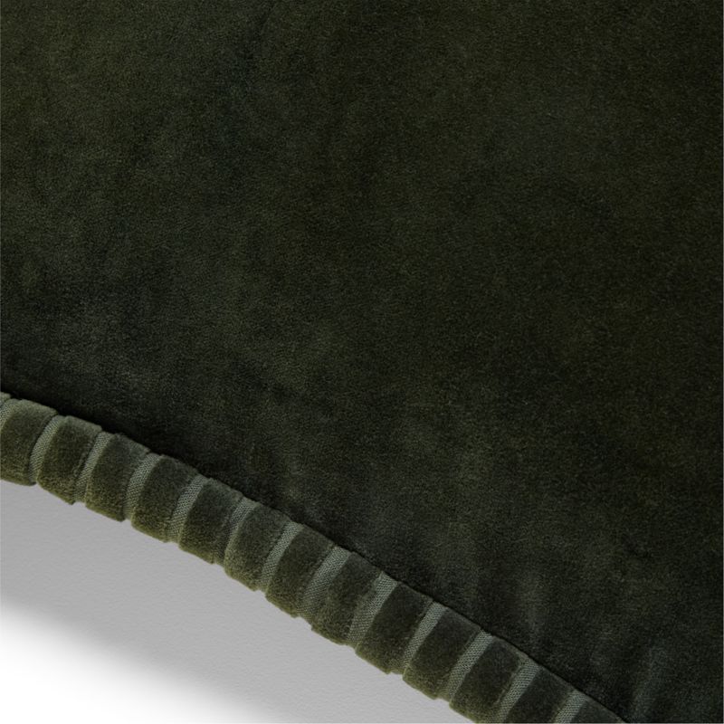 Brye Dark Green Velvet Modern Throw Pillow with DownAlternative Insert