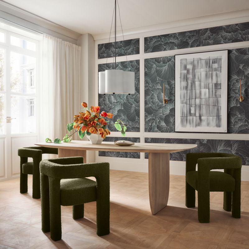 Venation Green Floral Wallpaper + Reviews CB2