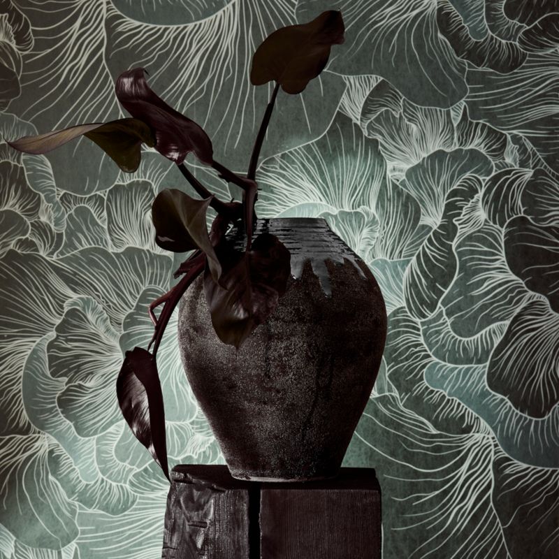 Venation Green Floral Wallpaper + Reviews CB2