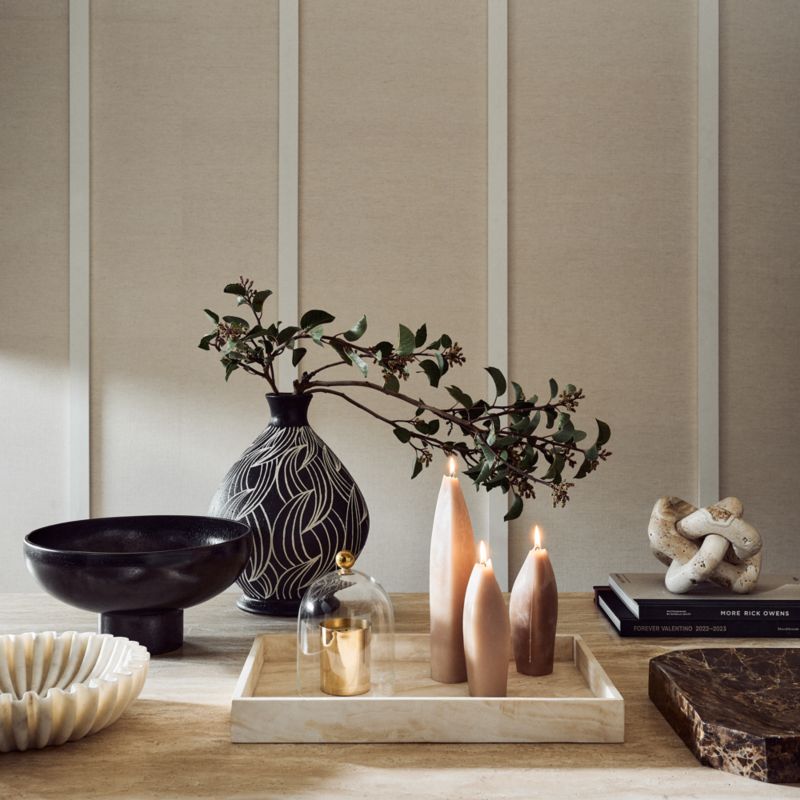 Reve Round Fluted White Marble Bowl + Reviews CB2 Canada