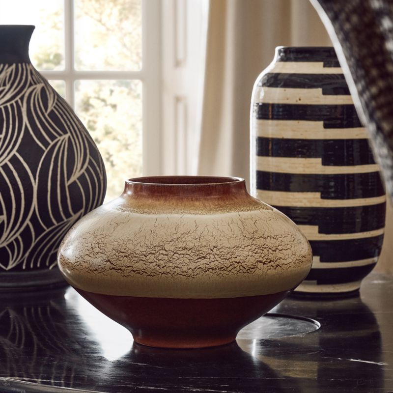 Cristo Black and White Striped Modern Vase + Reviews CB2 Canada