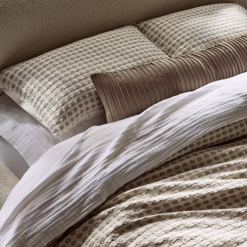 Estela Grey and White Organic Cotton Duvet Cover King + Reviews CB2