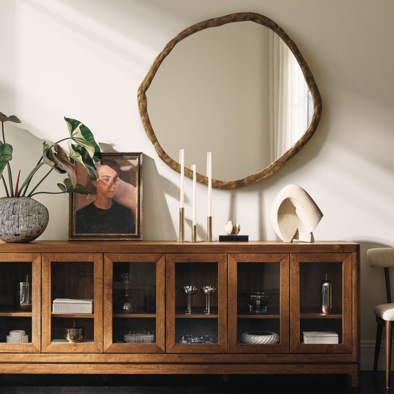 Abel Brass Round Wall Mirror 48" + Reviews CB2 Canada