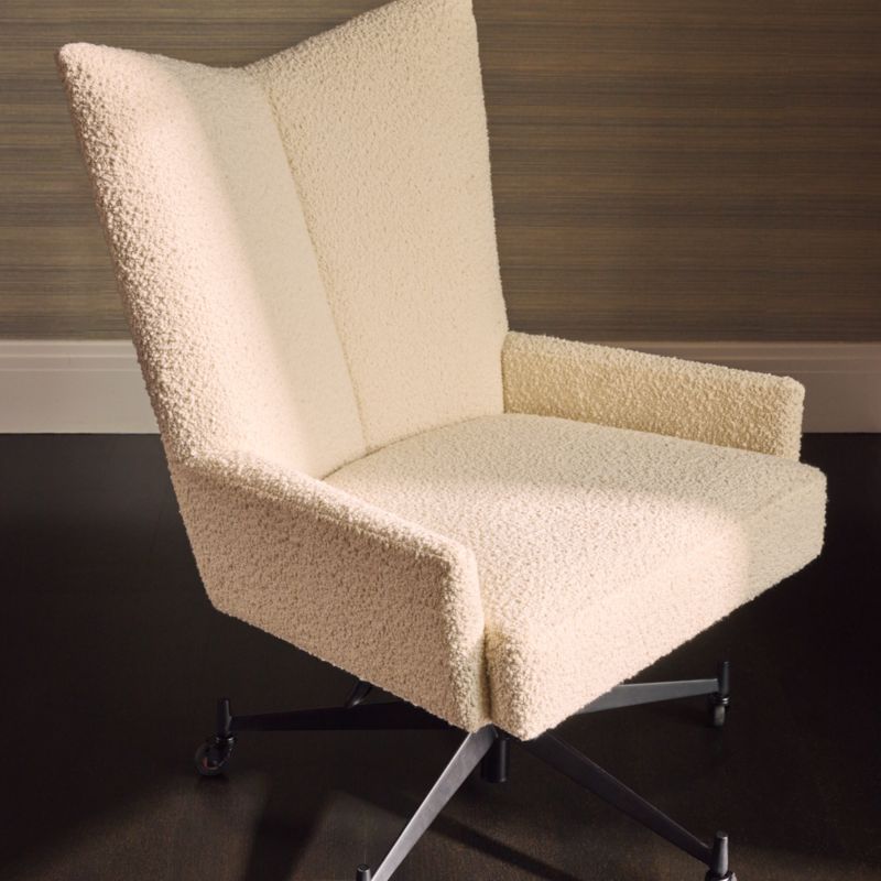 Bowtie Cream Boucle Office Chair Model 3002 by Paul McCobb CB2