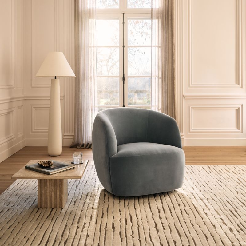 Light Blue Velvet Swivel Chairs Set of 2 + Reviews CB2 Canada