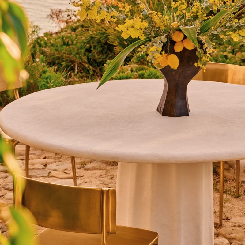 Boscoe 60" Round White Concrete Indoor/Outdoor Dining Table