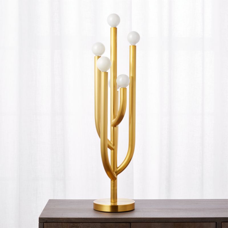 Cacti Glow Brass Table Lamp + Reviews CB2 Canada