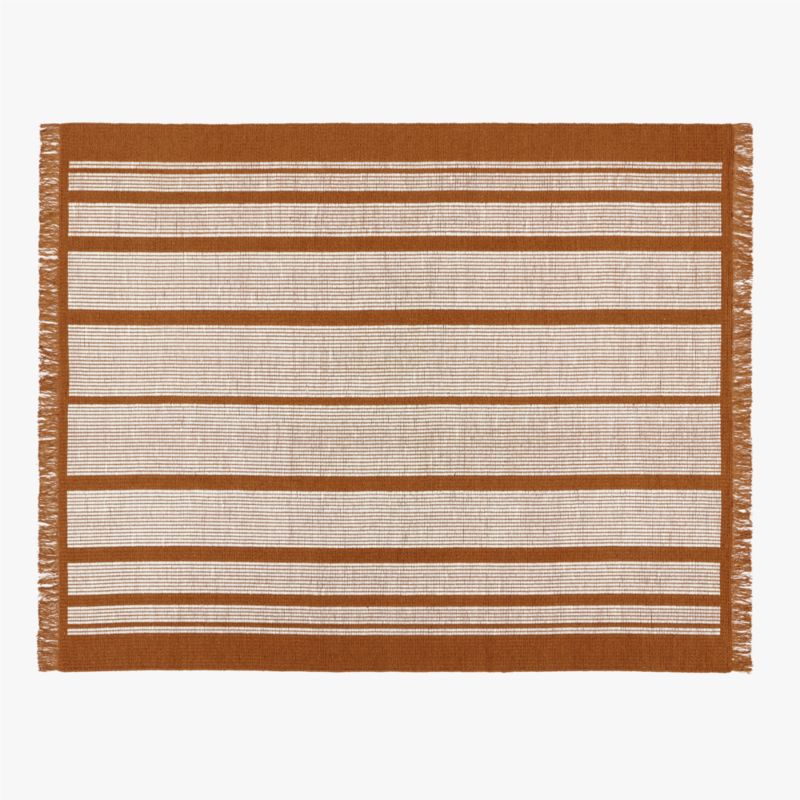 Calia Modern Copper and White Striped Area Rug 8'x10' CB2