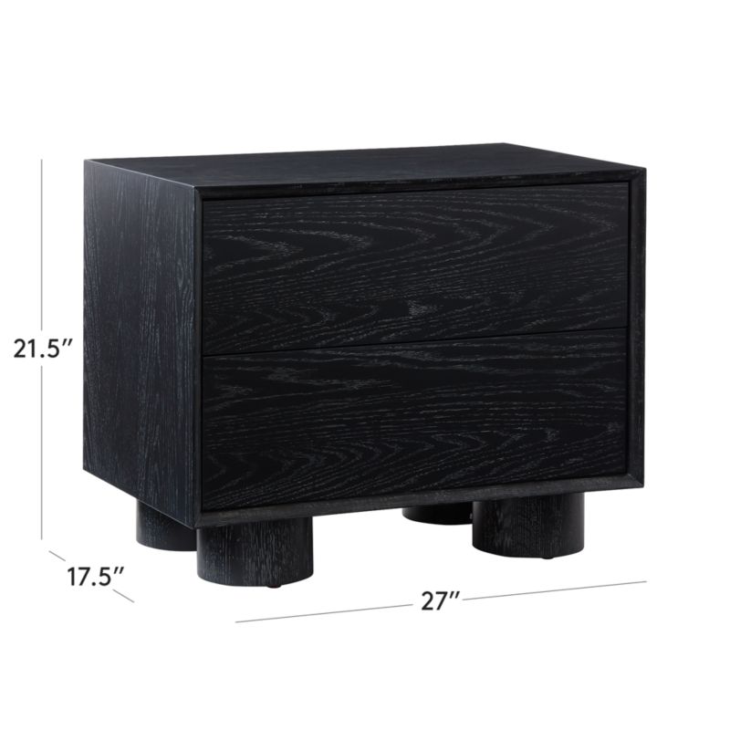 Cantar Modern Cerused Black Oak Nightstand + Reviews CB2 Canada