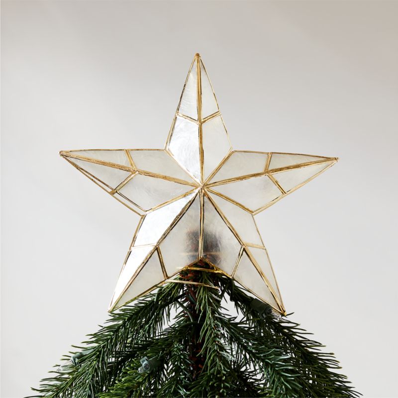 Capiz Gold Star Christmas Tree Topper CB2
