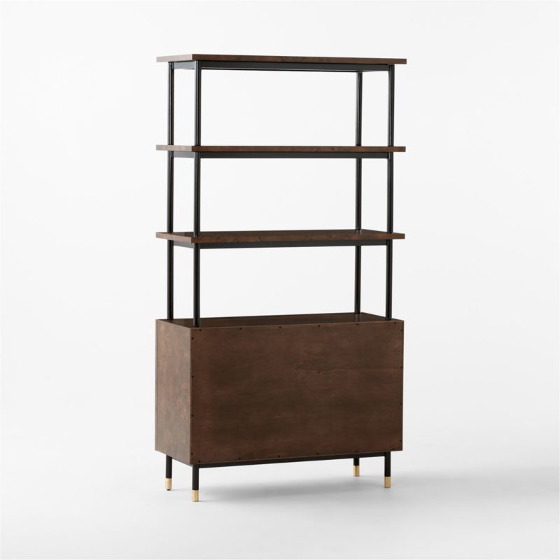 Carbon Brown Burl Wood Bookshelf CB2