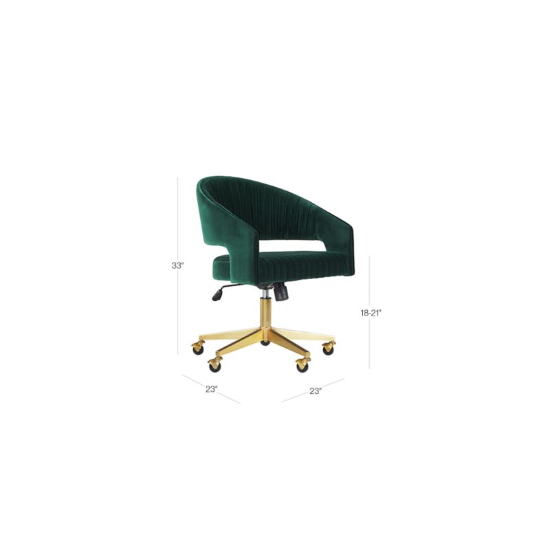 Channel Green Velvet Office Chair + Reviews CB2 Canada