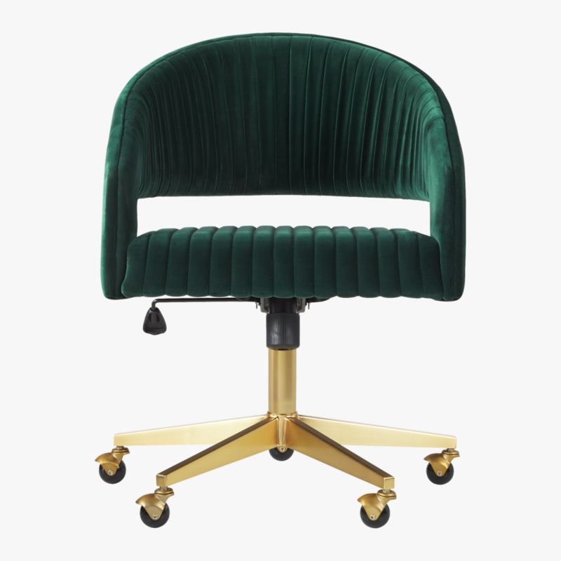 Channel Green Velvet Office Chair + Reviews CB2 Canada