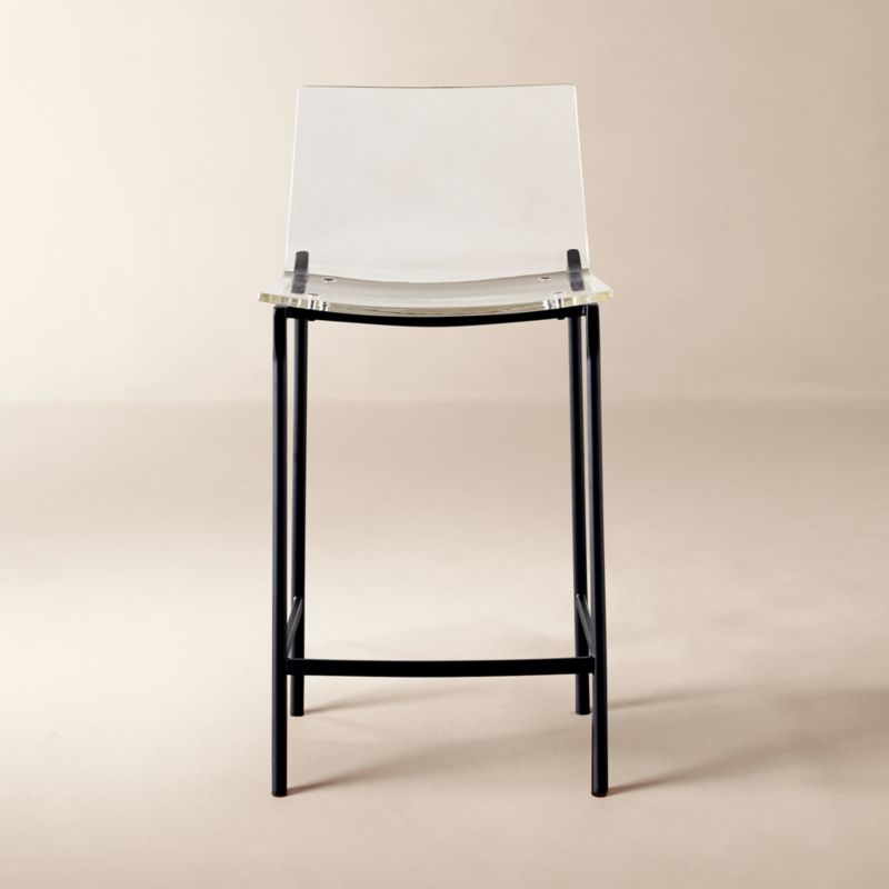 Chiaro Clear Acrylic Counter Stool with Black Legs + Reviews CB2