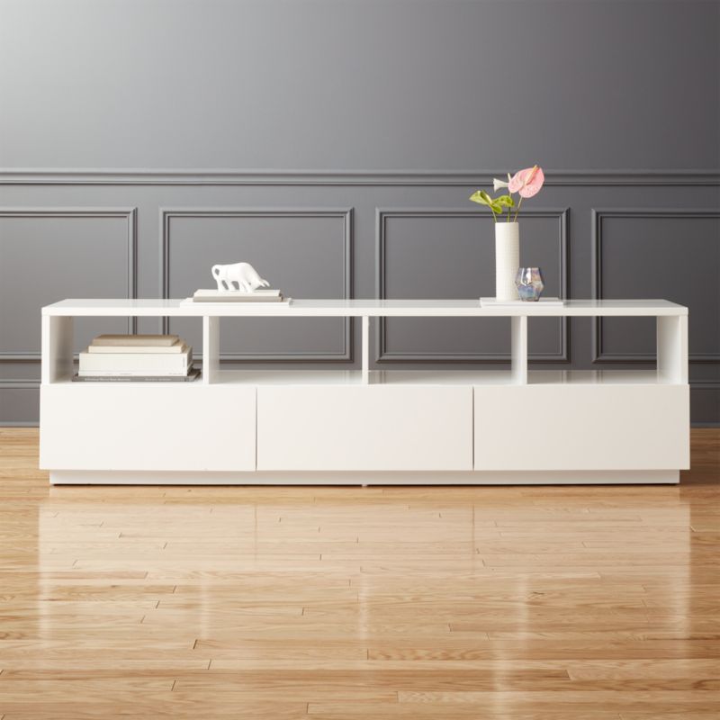 Chill Large White Media Console + Reviews CB2