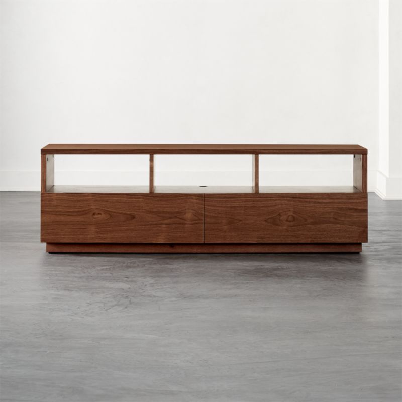 Chill Walnut Wood Media Console + Reviews CB2