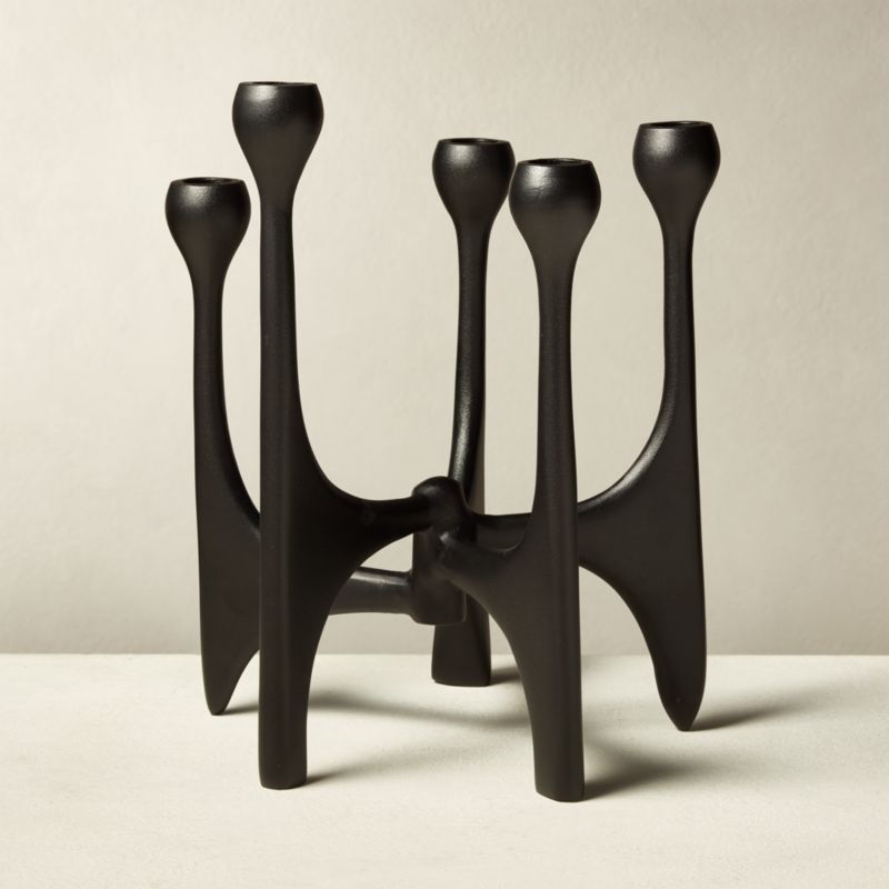 Cinq Black Multi Modern Taper Candle Holder + Reviews CB2 Canada