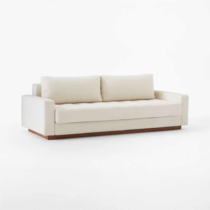 Claremont Modern White Boucle Sleeper Sofa Queen + Reviews CB2