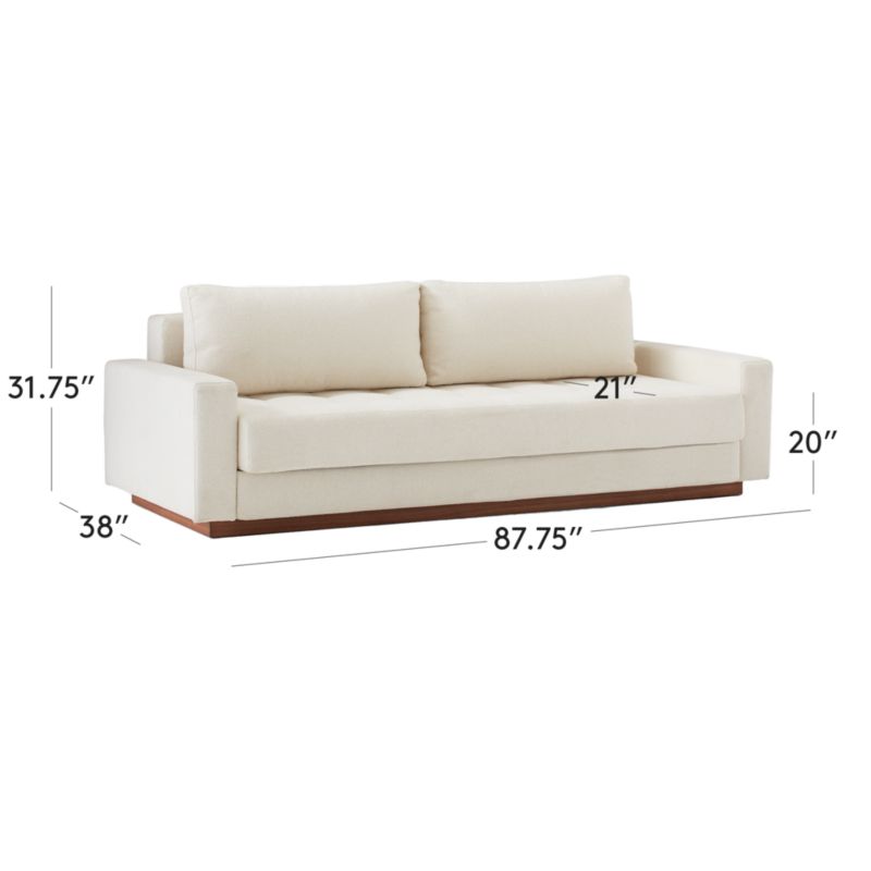 Claremont Modern White Boucle Sleeper Sofa Queen + Reviews CB2