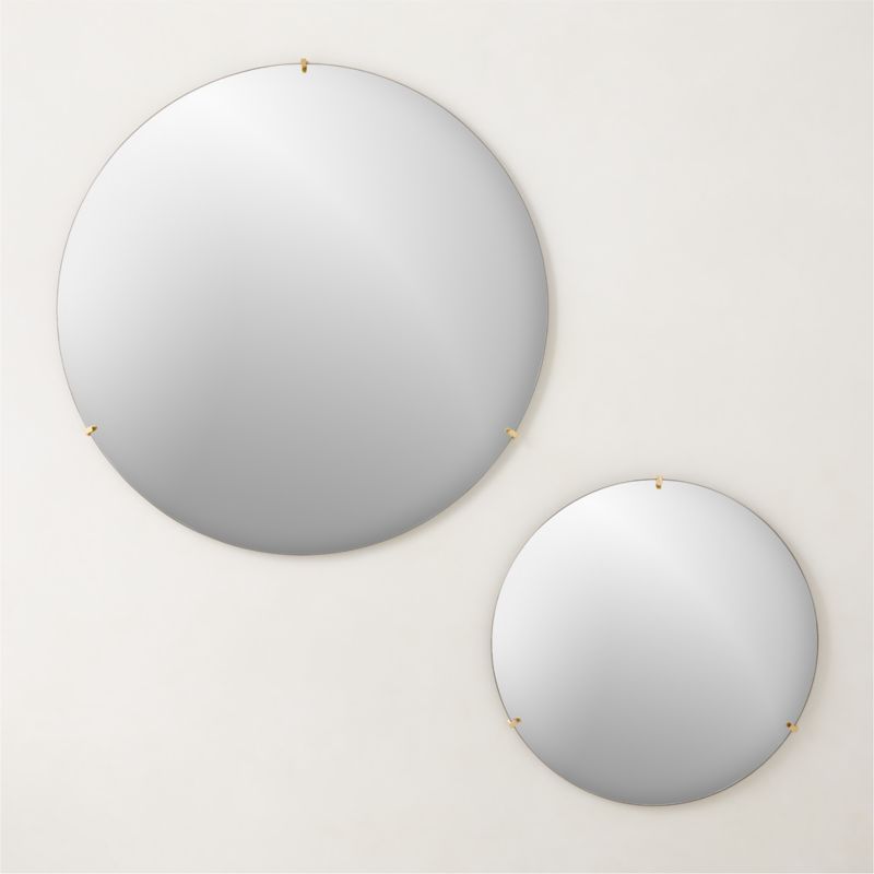 Convex Modern Round Gold Wall Mirror 32" + Reviews CB2 Canada