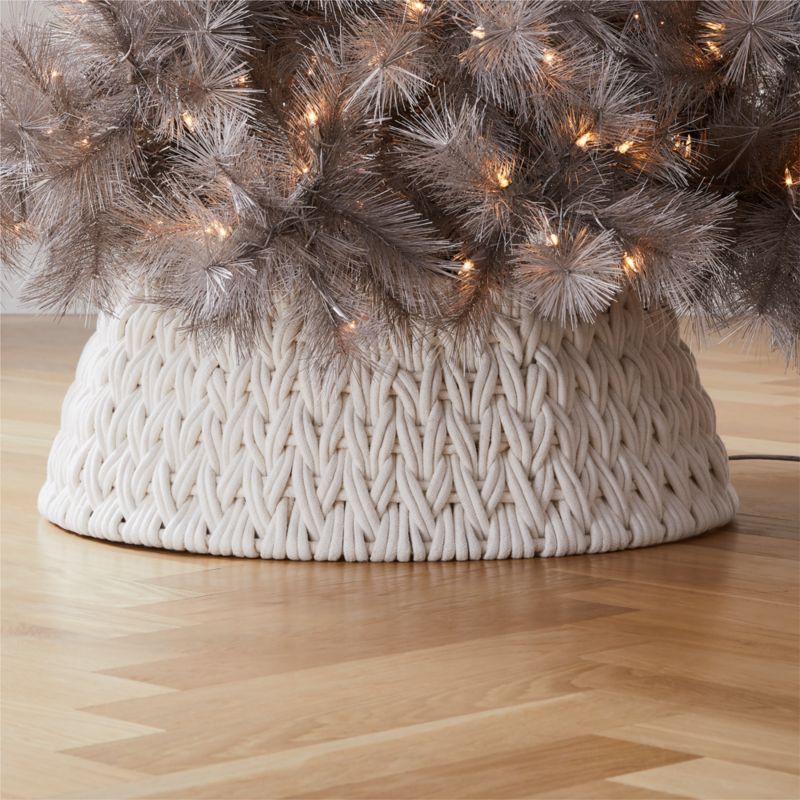 Conway White Woven Christmas Tree Collar + Reviews | CB2