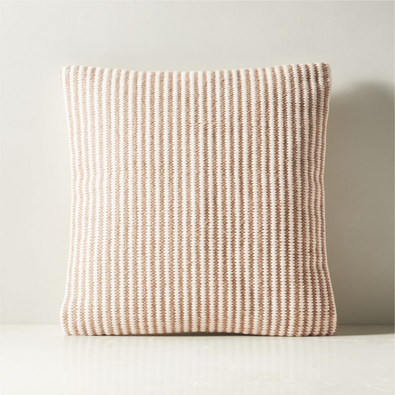 Cove Light Brown Jute and Cotton Throw Pillow with DownAlternative