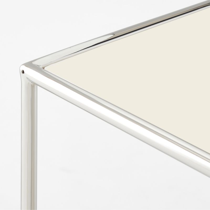 Crain Ivory Enameled Metal Coffee Table CB2