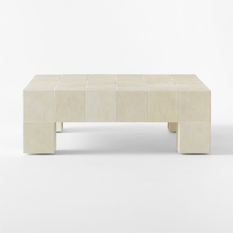 Cubo Ceramic Outdoor Coffee Table + Reviews CB2