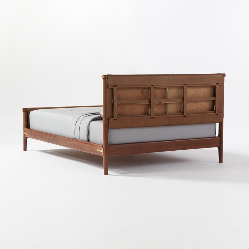 Curator Brown Leather Queen Bed + Reviews CB2