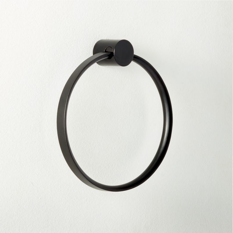 Damon Modern Black Towel Ring + Reviews CB2 Canada