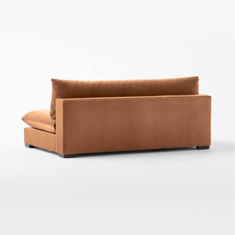 Deseo Copper Brown Performance Velvet Armless Loveseat CB2 Canada