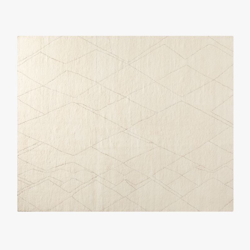 Diamant Warm White HandKnotted Wool Area Rug by Ackerman 12'x15