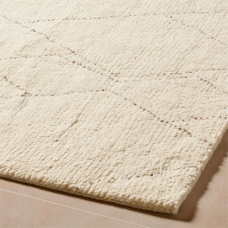 Diamant Warm White HandKnotted Wool Area Rug by Ackerman 12'x15