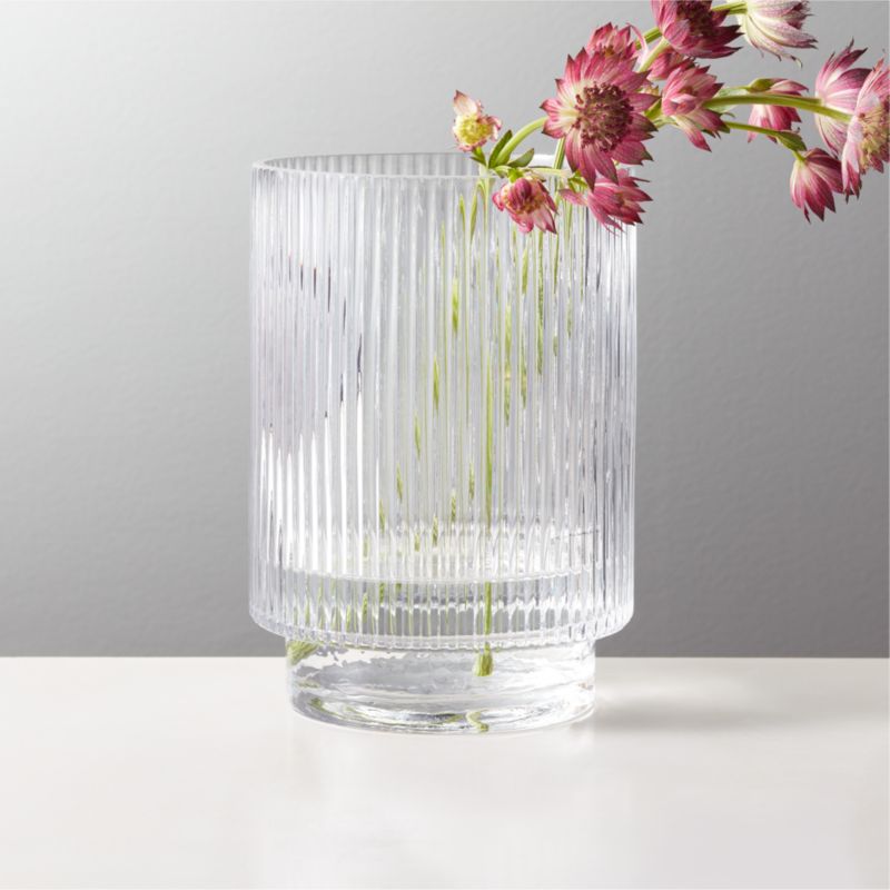 Dina Fluted Glass Vase + Reviews CB2