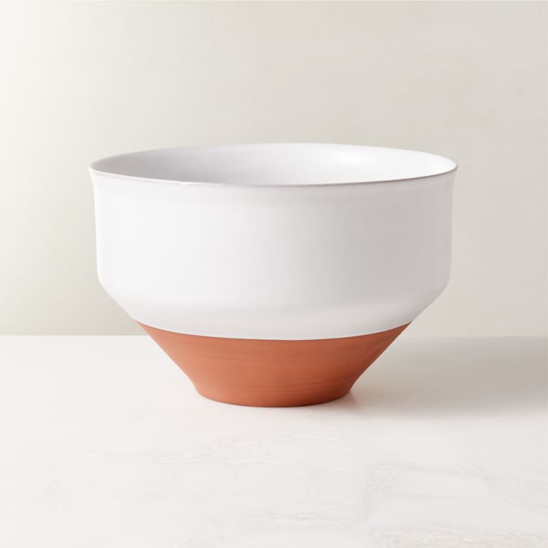 Dolce Modern White Large Serving Bowl + Reviews CB2