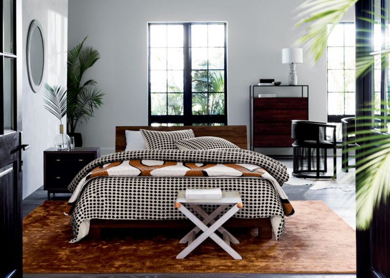 Estela Black and White King Organic Cotton Duvet Cover + Reviews CB2