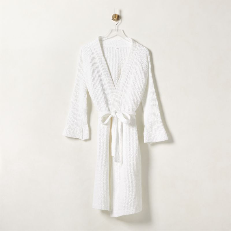 Eastind Organic Cotton White Waffle Bathrobe S/M + Reviews CB2 Canada