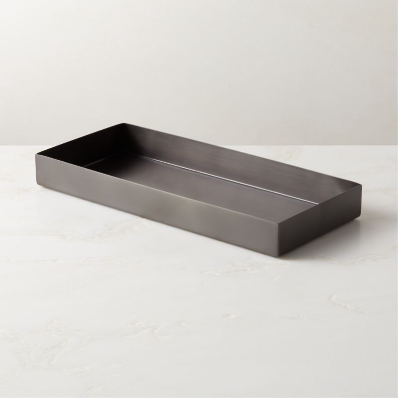 Elton Modern Metal Vanity Tray + Reviews CB2