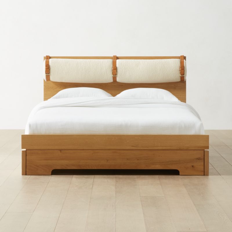 Elwood White Oak Queen Bed + Reviews CB2