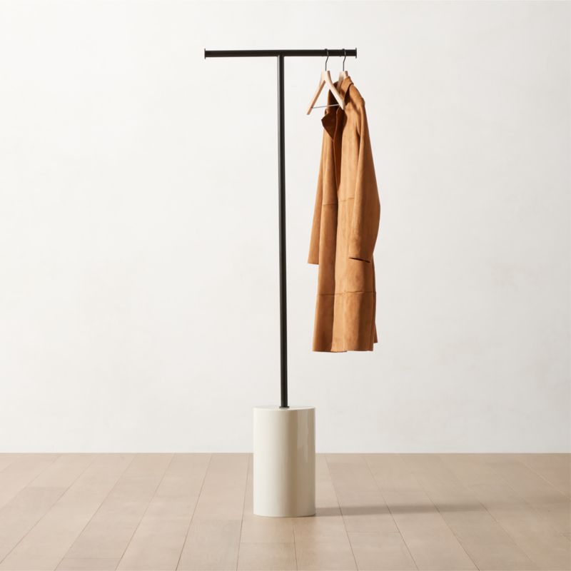 Brenin Black Coat Rack with Ivory Enameled Base + Reviews CB2 Canada