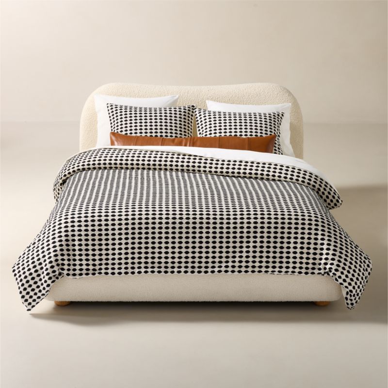 Estela Black and White King Organic Cotton Duvet Cover + Reviews CB2